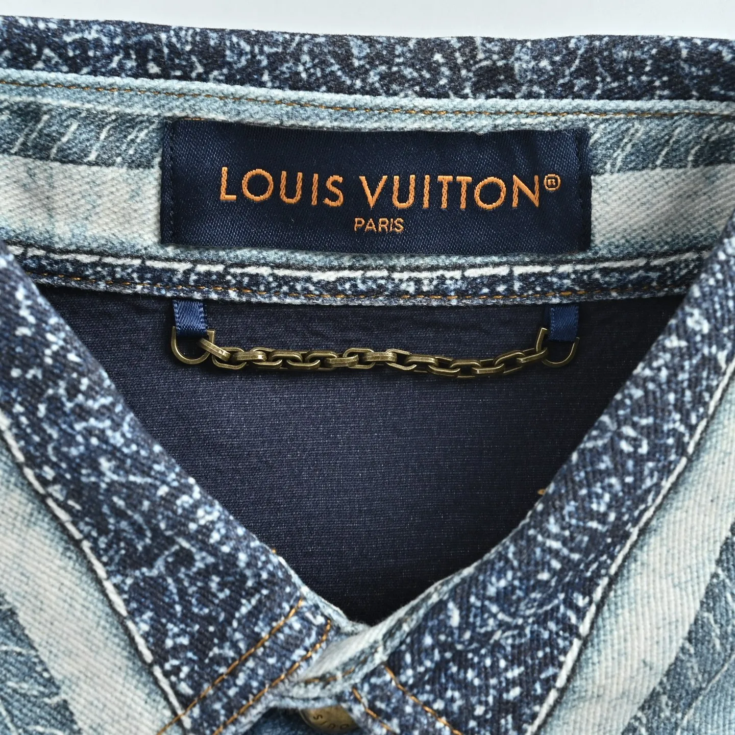 Louis Vuitton/Louis Vuitton jacquard striped denim shirt